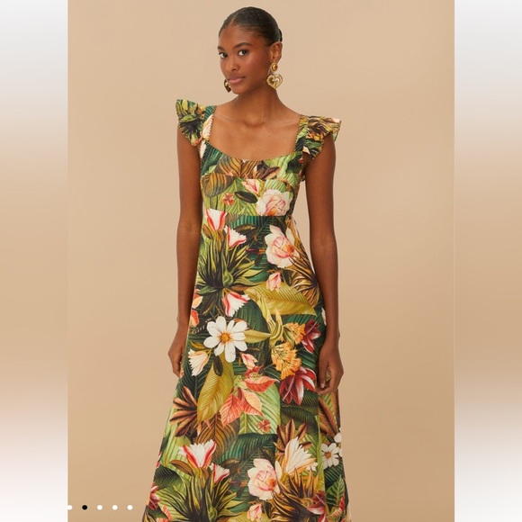 Farm Rio Botanical Forest maxi dress - Picture 1 of 11